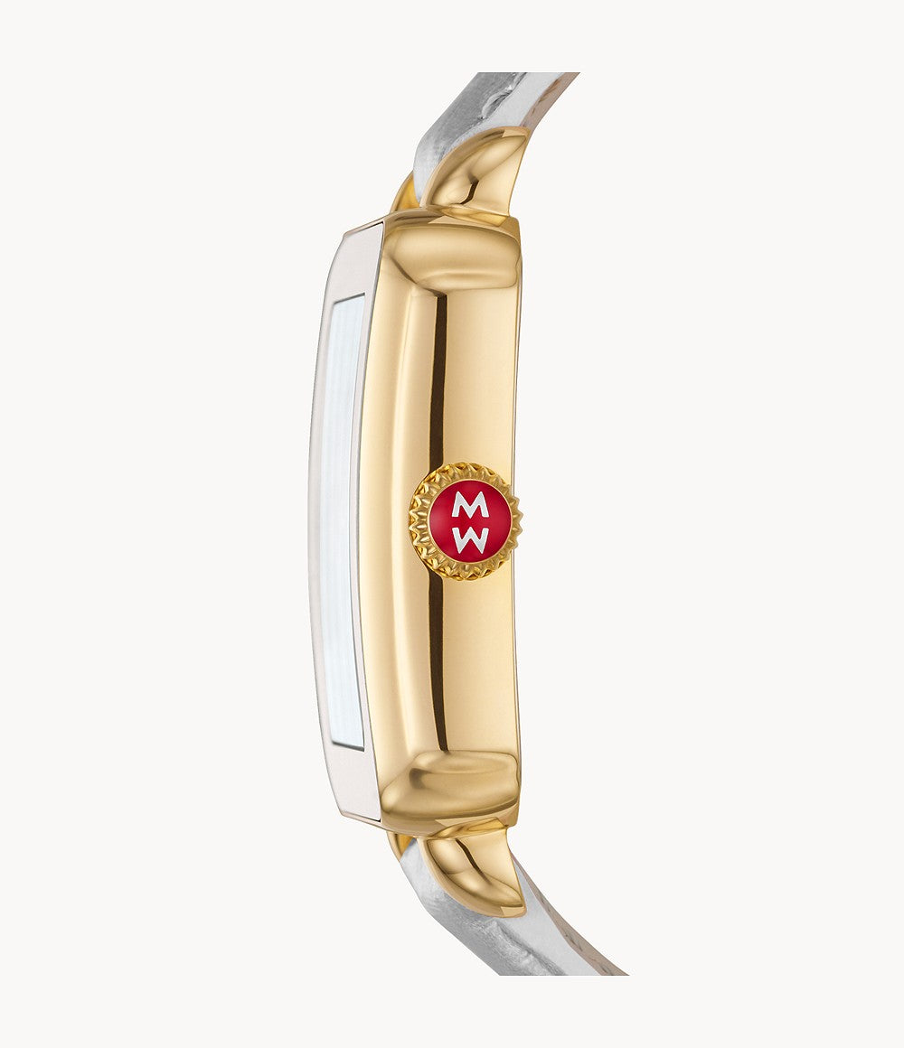 Deco Sport Gold-Tone Silver-Tone Embossed-Leather Watch | Michele | Luby 