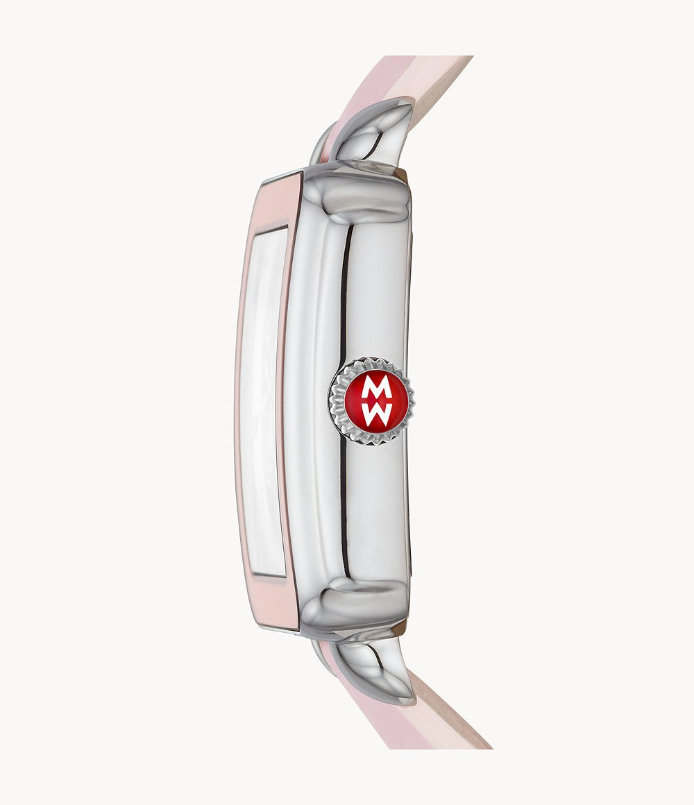 Deco Sport Two-Tone Topaz Dial Quilted Leather Watch | Michele | Luby 