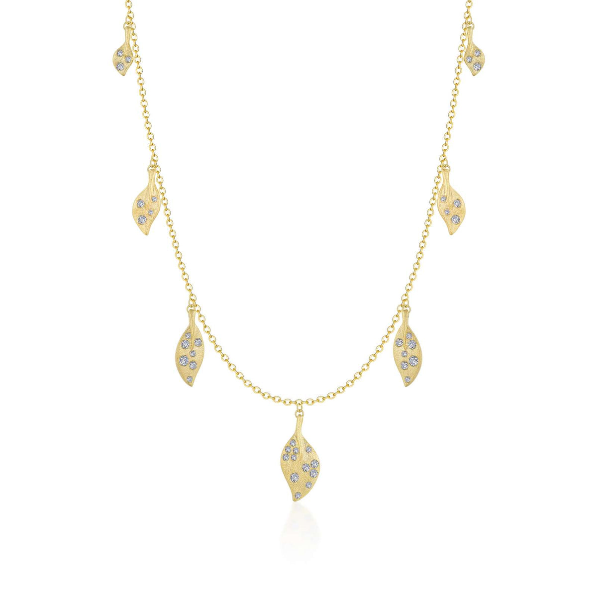 Leaf Station Necklace (Gold) | Lafonn | Luby 