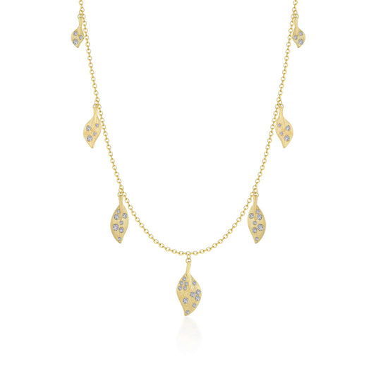 Leaf Station Necklace (Gold) | Lafonn | Luby 