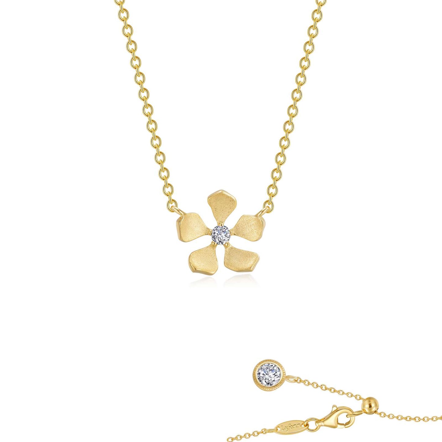 Delicate Flower Necklace (Gold) | Lafonn | Luby 