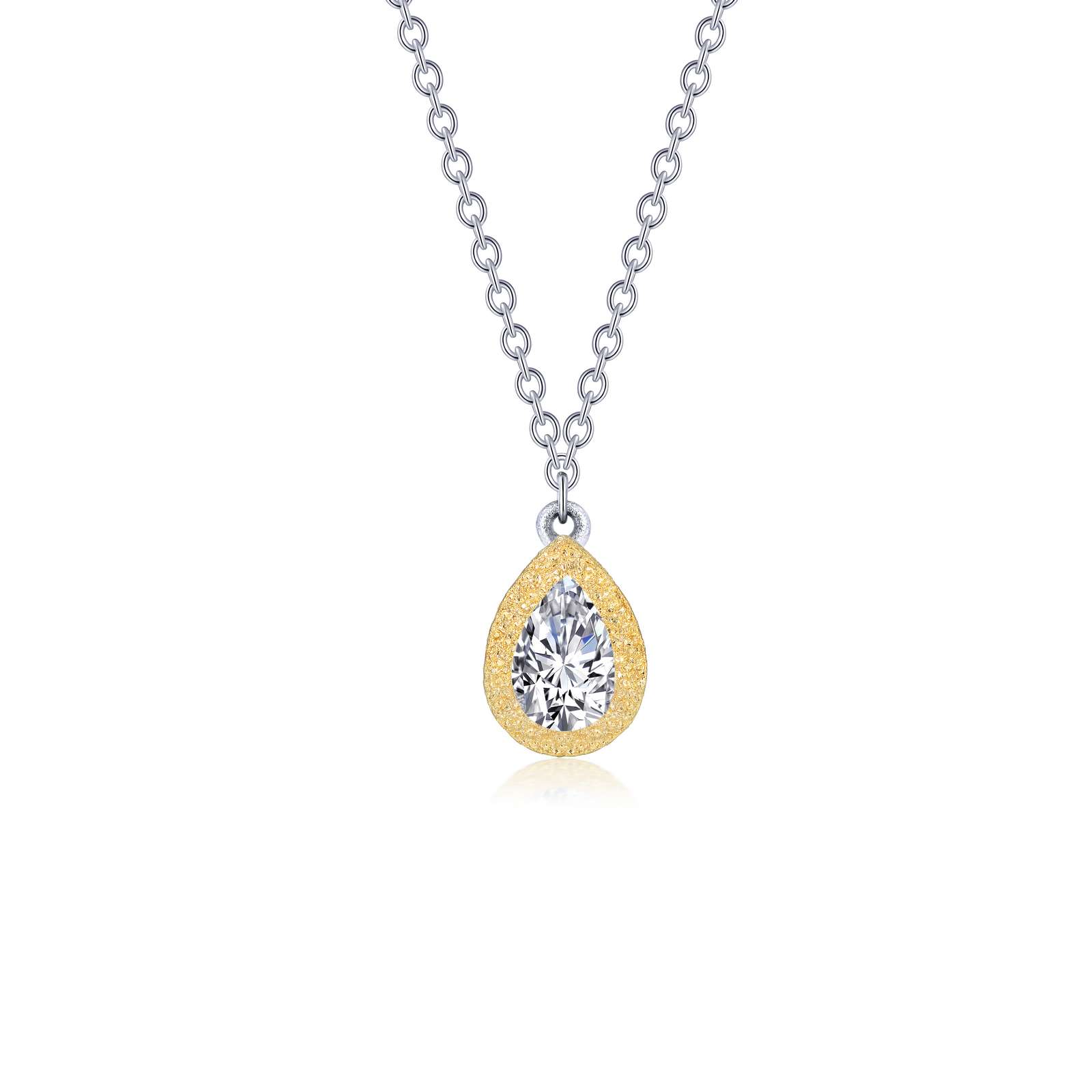 Solitaire Pear-Shaped Necklace (Gold) | Lafonn | Luby 