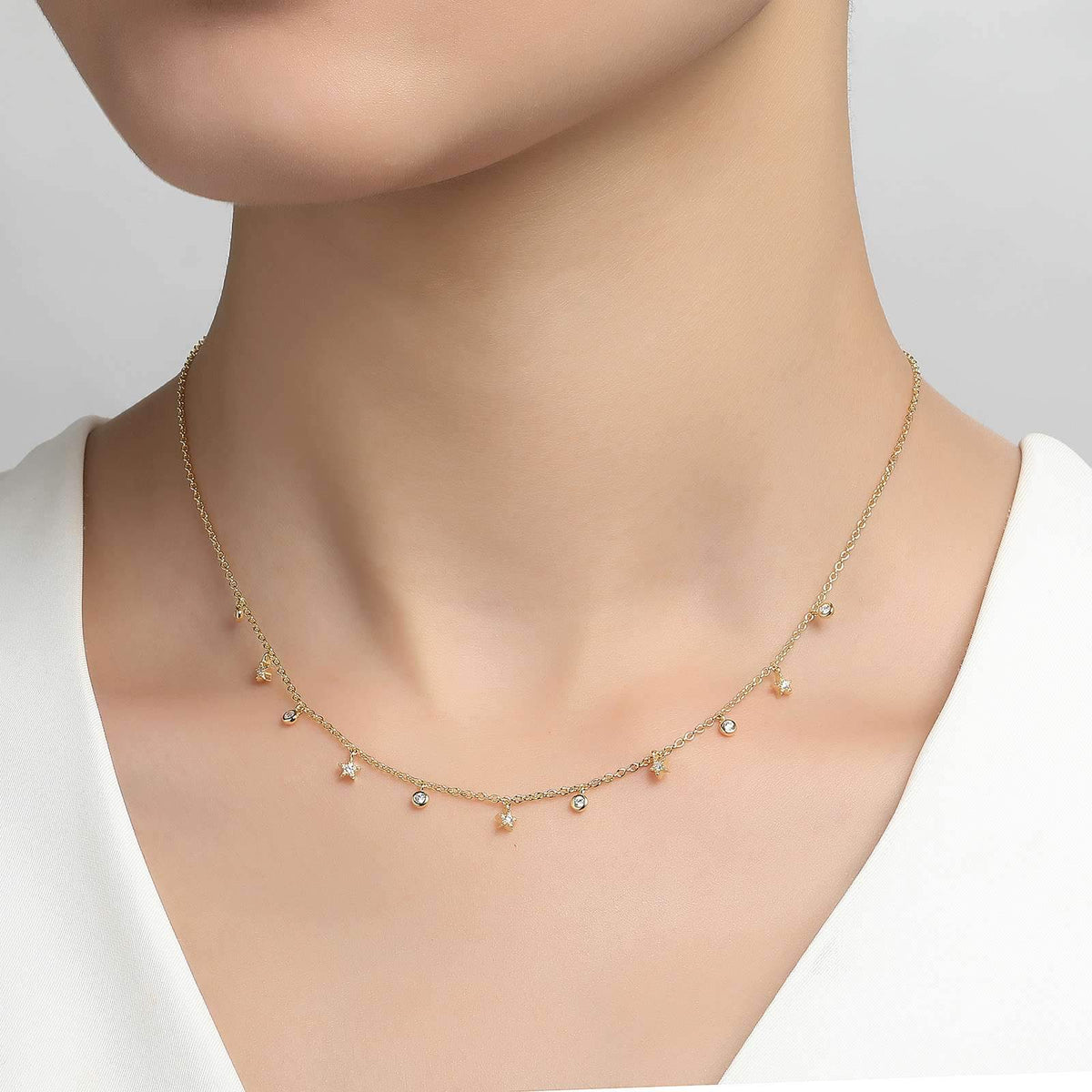 Starfall Necklace Silver | Lafonn | Luby 