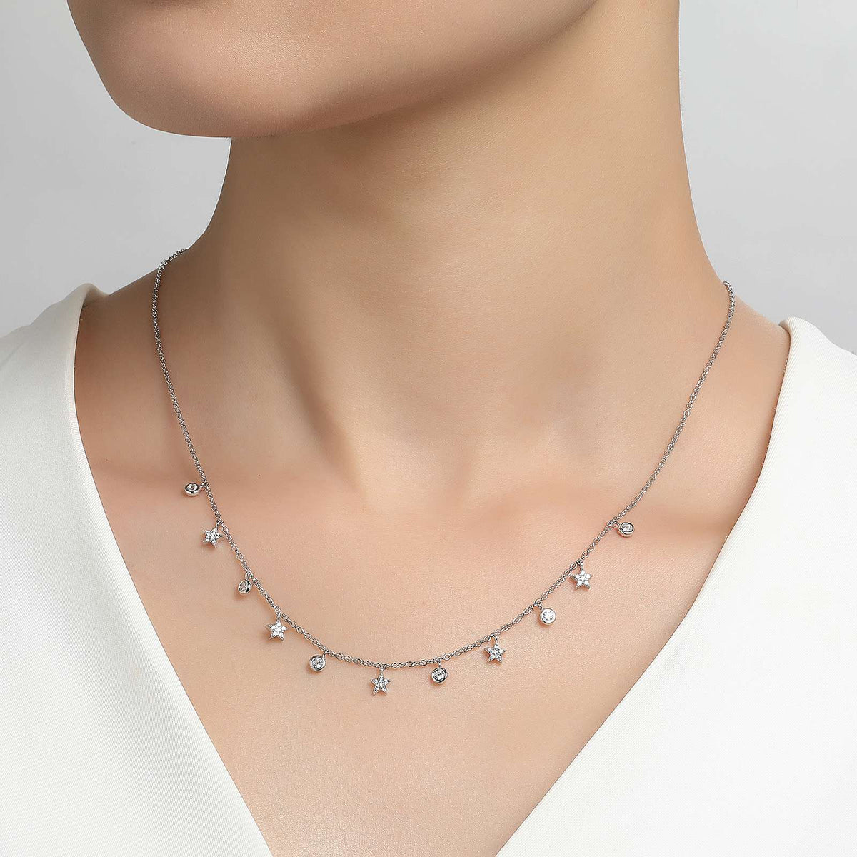 Starfall Necklace Silver | Lafonn | Luby 