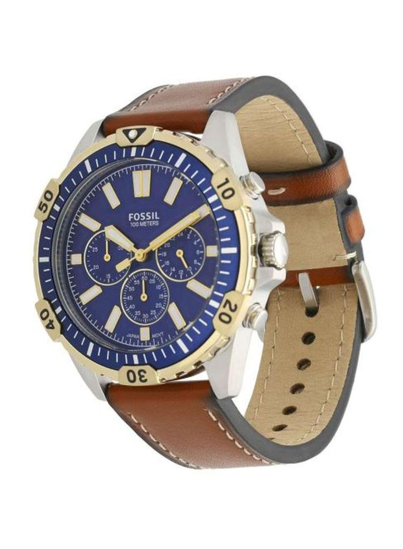 Garrett Chronograph Luggage Leather Watch | Fossil | Luby 