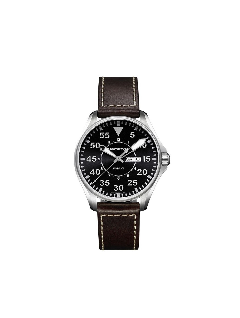 Khaki Aviation Pilot Day Date Quartz (Black/Brown) | Hamilton | Luby 