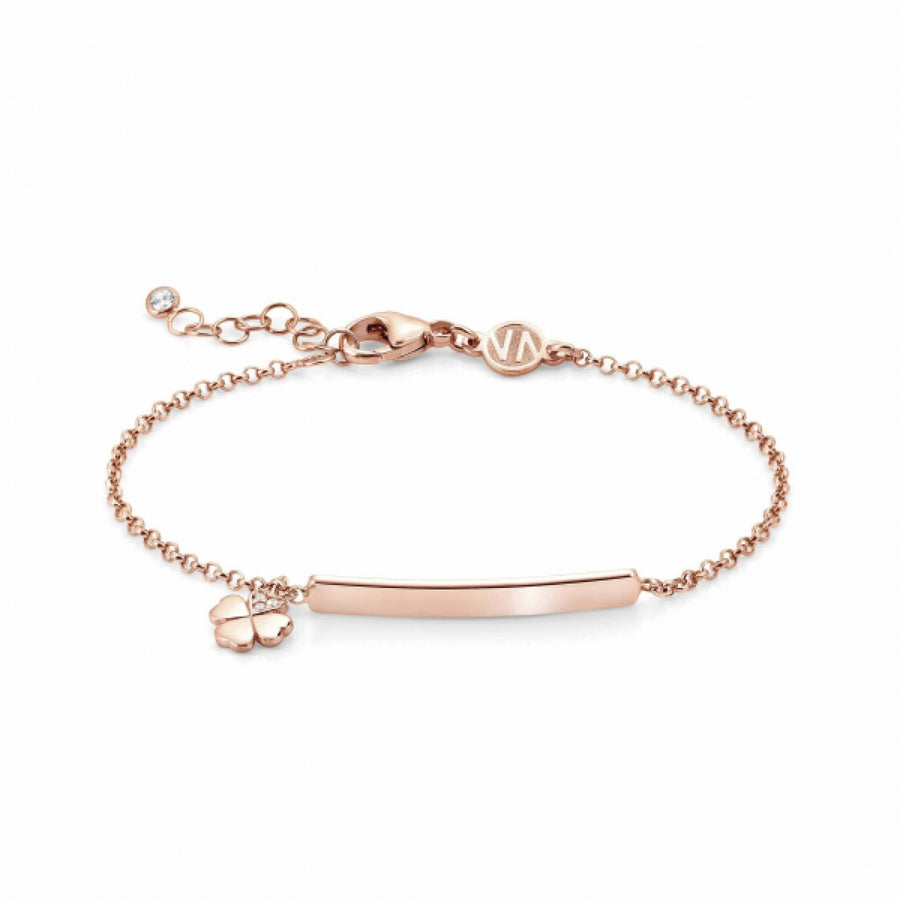 Gioie Rose Gold Bracelet with Four-Leaf Clover Pendant