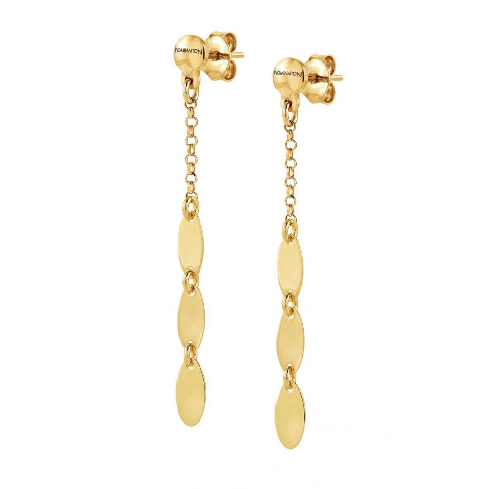 Long Armonie Gold Earrings with Pendants | Nomination Italy | Luby 