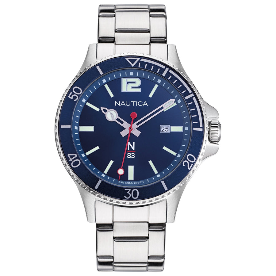 NAUTICA ACCRA BEACH PLATA DIAL AZUL