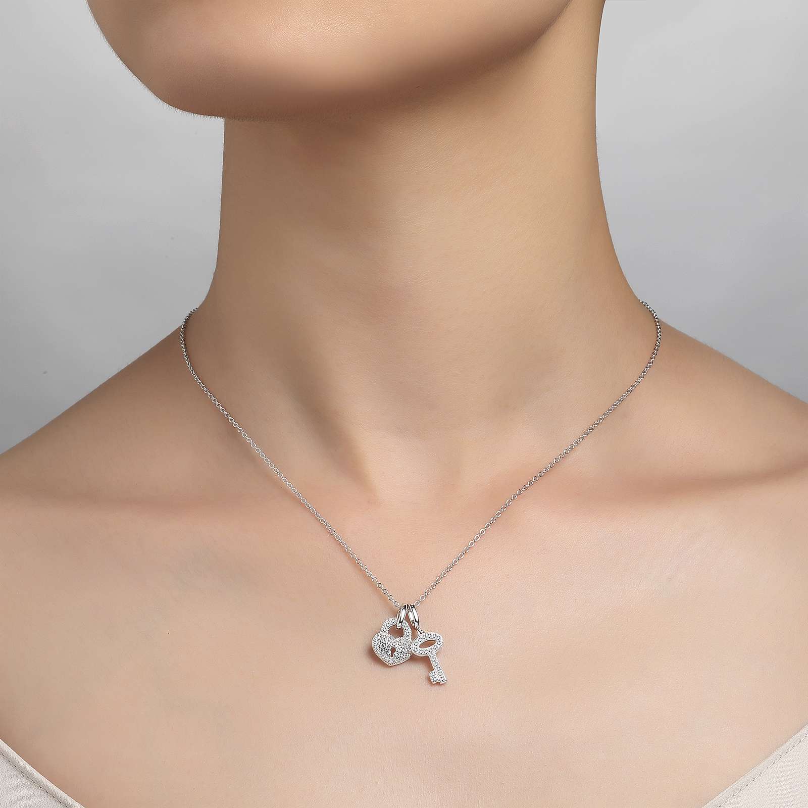 Heart & Key Pendant Necklace | Lafonn | Luby 