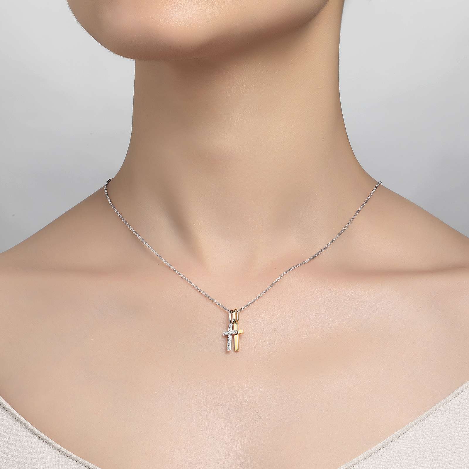 Cross Shadow Charm Pendant Necklace | Lafonn | Luby 