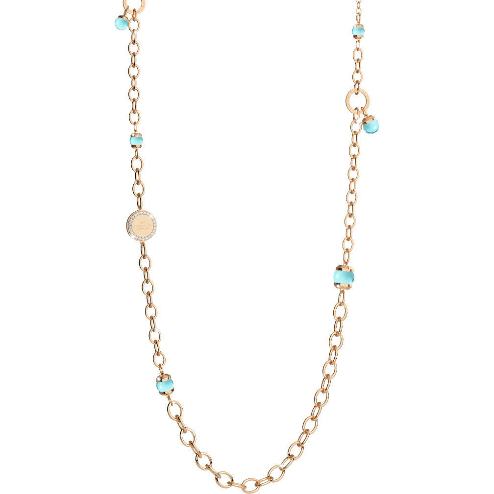 Hollywood Stone Long Gold Necklace | Rebecca | Luby 