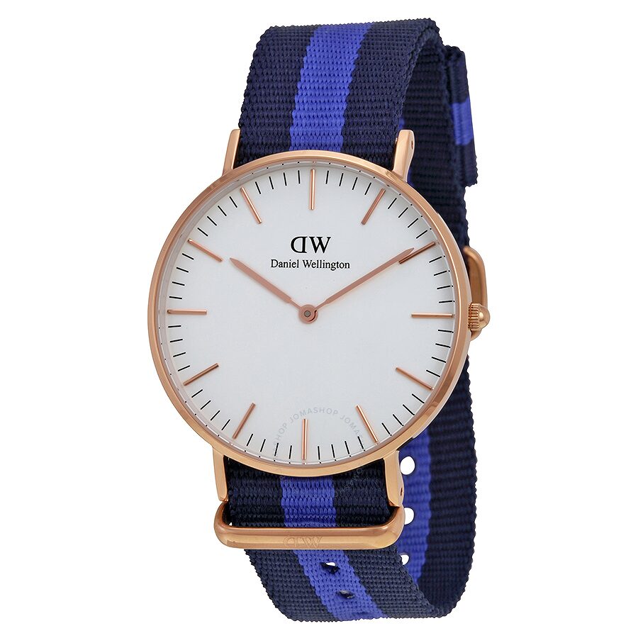 Classic Swansea Watch (Navy Blue-Purple/Rose-Gold)