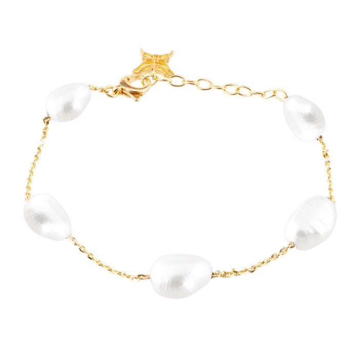 Pulsera Mariposa en Plata con Perla Natural