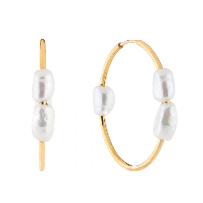 Butterfly Earrings in Silver Three Natural Pearls | Rebecca | Luby 