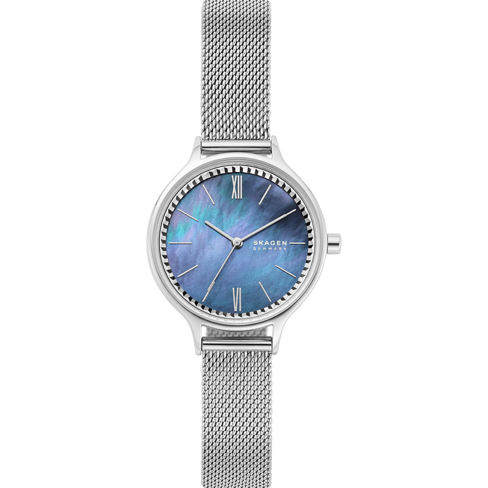 Anita Mesh Watch (Silver/Blue) | Skagen | Luby 