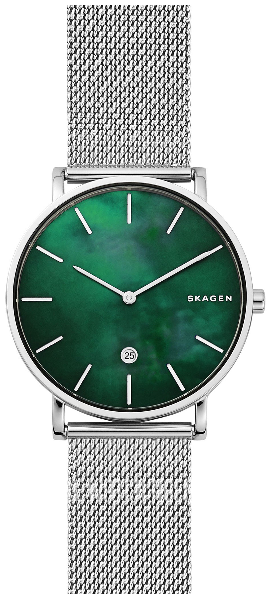Hagen Slim Mesh Watch (Silver/Green) | Skagen | Luby 