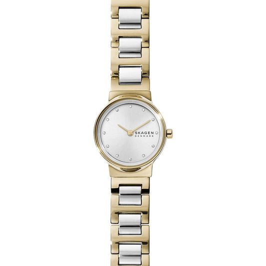 Freja Two-Tone Steel Link Watch (Silver/Gold) | Skagen | Luby 