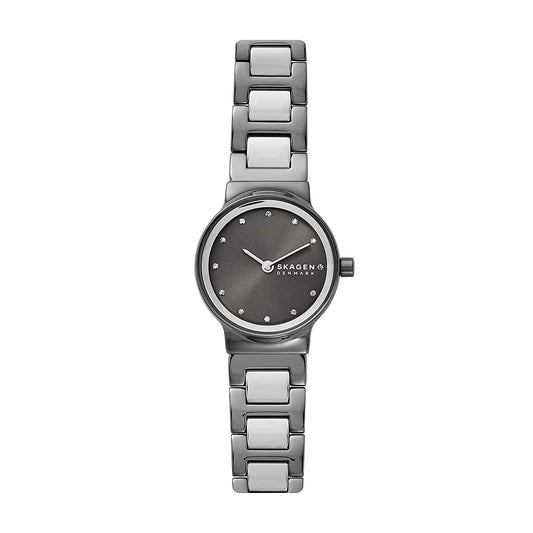 Freja Two-Tone Steel Link Watch (Silver/Grey) | Skagen | Luby 