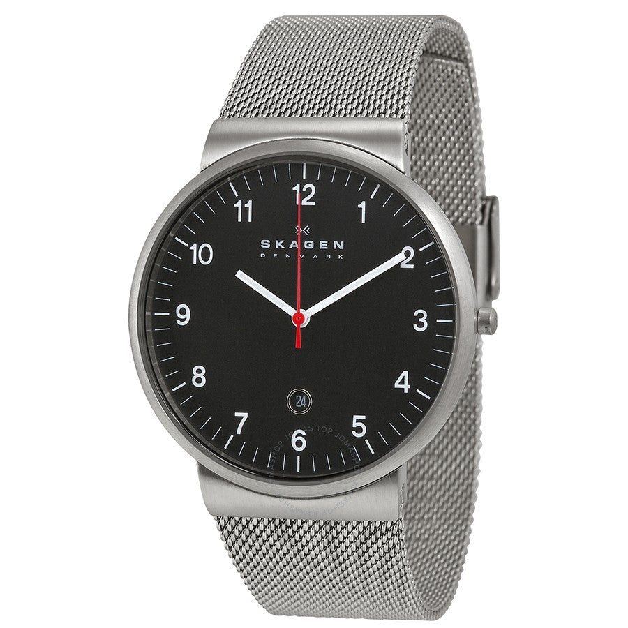 Ancher Mesh Watch (Silver/Black) | Skagen | Luby 
