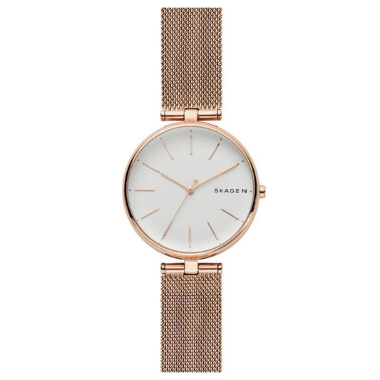 Signatur T-Bar Mesh Watch (Rose-Gold) | Skagen | Luby 