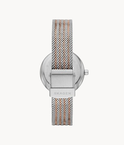 Amberline Mesh Watch (Silver/Rose-Gold) | Skagen | Luby 