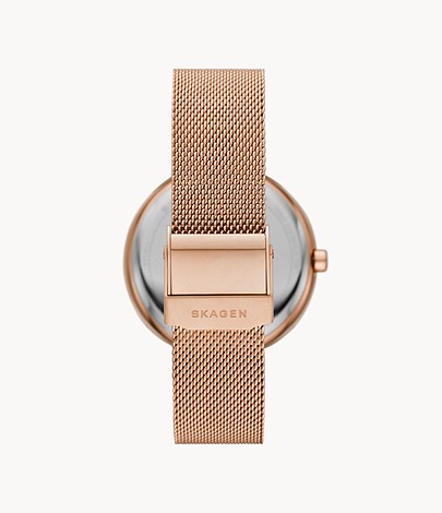 Karolina Solar-Powered Mesh Watch (Rose-Gold) | Skagen | Luby 