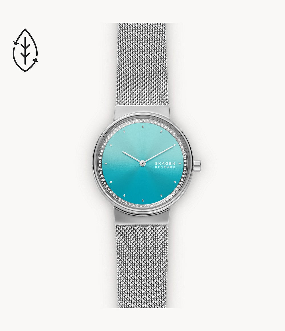 Freja Mesh Watch (Silver/Blue) | Skagen | Luby 