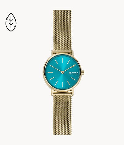 Signatur Mesh Watch (Gold/Blue) | Skagen | Luby 