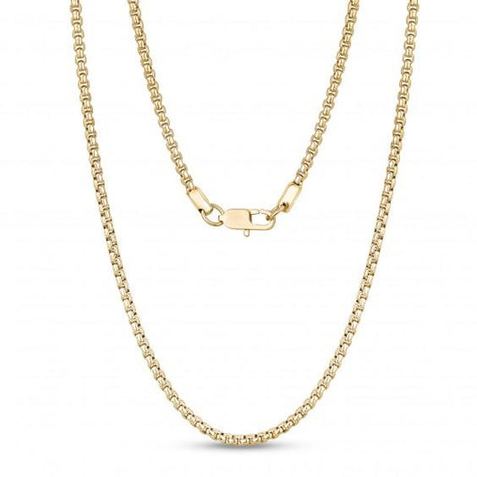 Round Box Gold Chain Necklace | ARZ Steel | Luby 