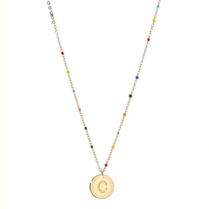 My Name Necklace With Multicolor Enamel | Rebecca | Luby 