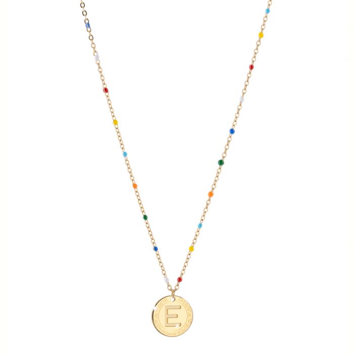 My Name Necklace With Multicolor Enamel | Rebecca | Luby 