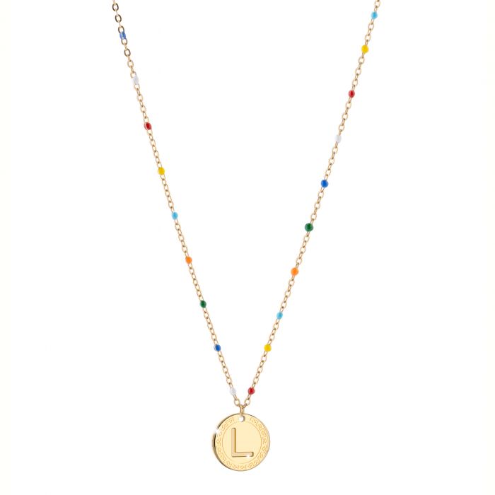 My Name Necklace With Multicolor Enamel | Rebecca | Luby 