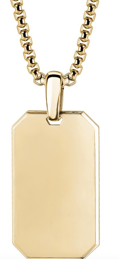 Matte Dog Tag Pendant Necklace | ARZ Steel | Luby 