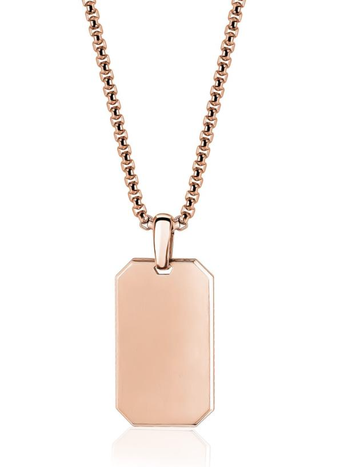 Matte Dog Tag Pendant Necklace | ARZ Steel | Luby 