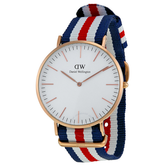 Classic Canterbury Watch (White/Rose-Gold) | Daniel Wellington | Luby 