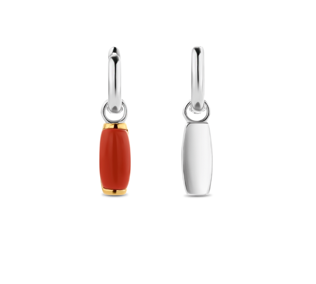 SKINNY CORAL TWO-TONED EARRINGS | Ti Sento Milano | Luby 
