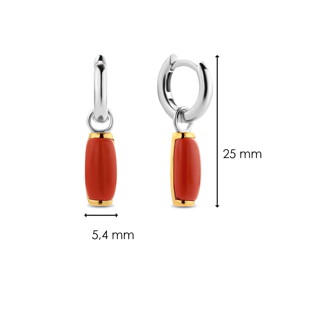 SKINNY CORAL TWO-TONED EARRINGS | Ti Sento Milano | Luby 