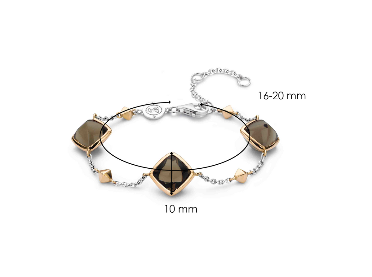 SILVER & BROWN STONES BRACELET | Ti Sento Milano | Luby 