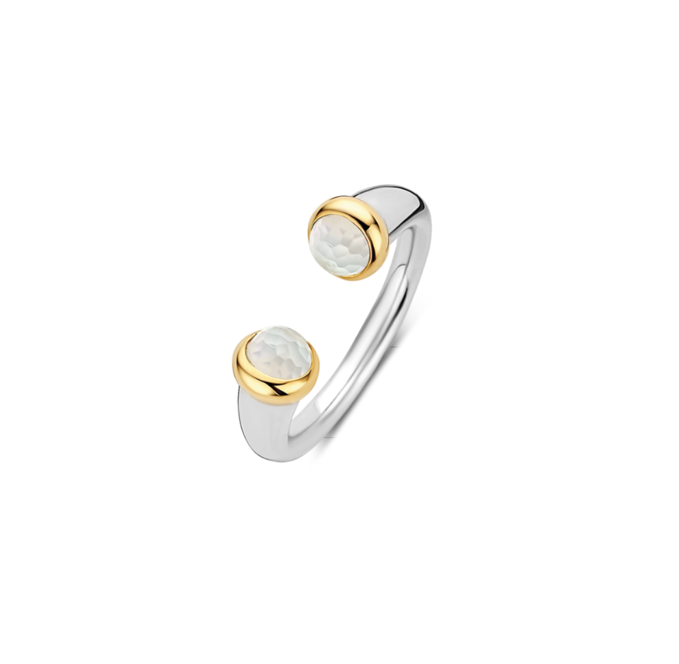 DOUBLE STONE TWO-TONE RING | Ti Sento Milano | Luby 