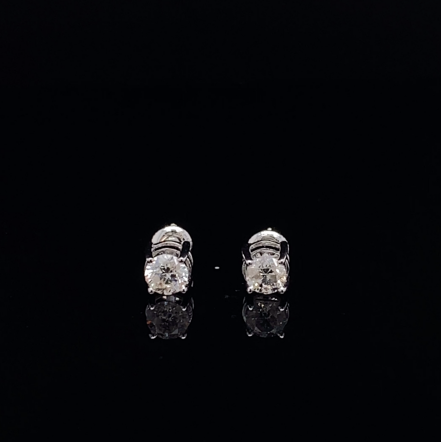 14k Diamond White Gold 0.50ct Diamonds Round Cut Stud Earrings | Luby Diamond Collection | Luby 