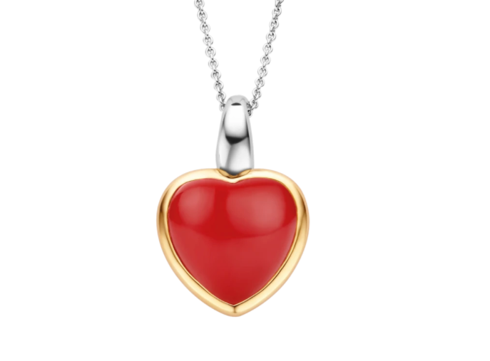 Heart Double-sided Coral Red | Ti Sento Milano | Luby 