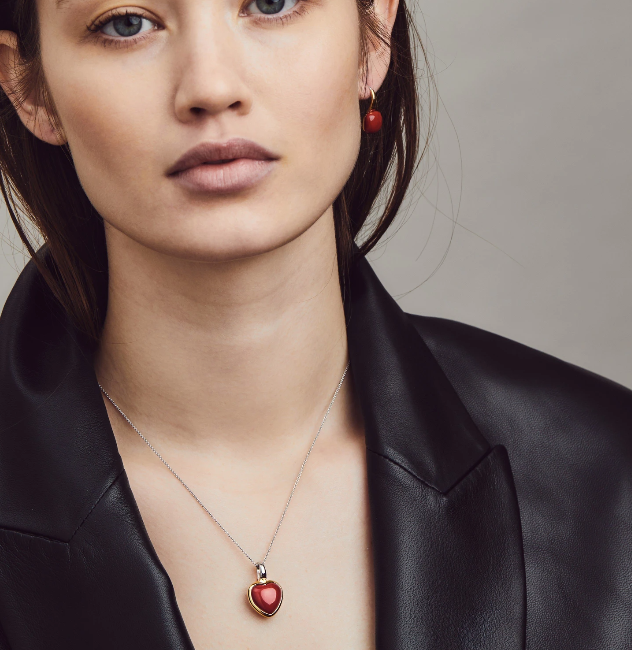 Heart Double-sided Coral Red | Ti Sento Milano | Luby 