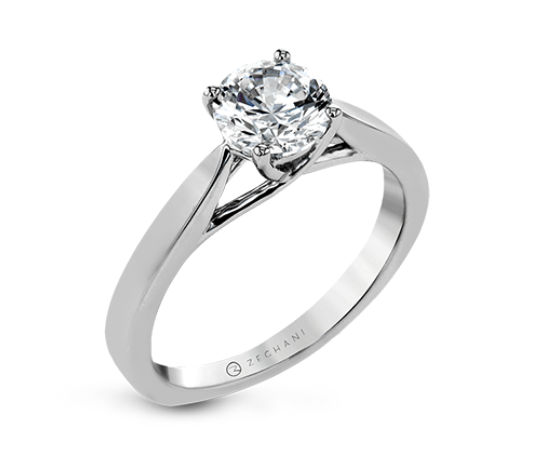 Zeghani The Solitaire Wedding Band 14K White Gold | Zeghani | Luby 