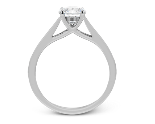 Zeghani The Solitaire Wedding Band 14K White Gold | Zeghani | Luby 