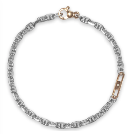 SILVER AND RUTHENIUM BRACELET WITH ROSE-GOLD PLATED ELEMENT | BORSARI | Luby 