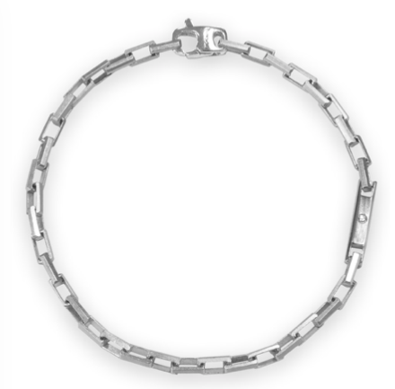 RHODIUM SILVER BRACELET WITH SILVER ELEMENT | BORSARI | Luby 