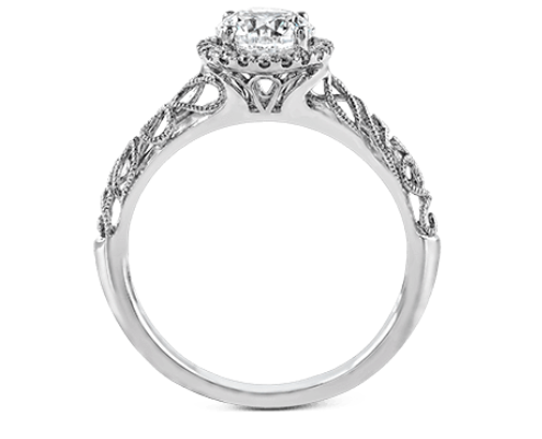 Zeghani 14k Diamond The Halo Crown Engagement Ring | Zeghani | Luby 