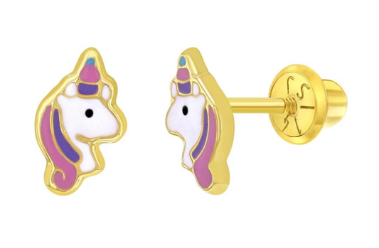 ENAMEL UNICORN EARRINGS | Children Collection | Luby 
