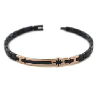 BLACK AND ROSE GOLD CHAIN BRACELET | Zancan | Luby 